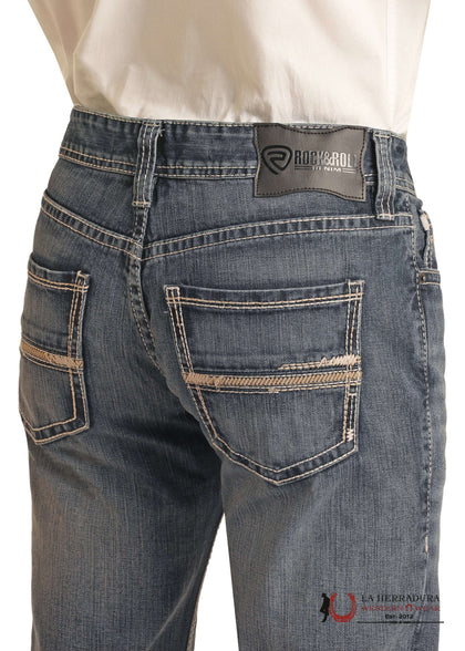 ROCK&ROLL MENS MEDIJM VINTAGE PISTOL STRAIGH REGULAR STRAIGHT  BOOT CUT JEANS BM1PD04253