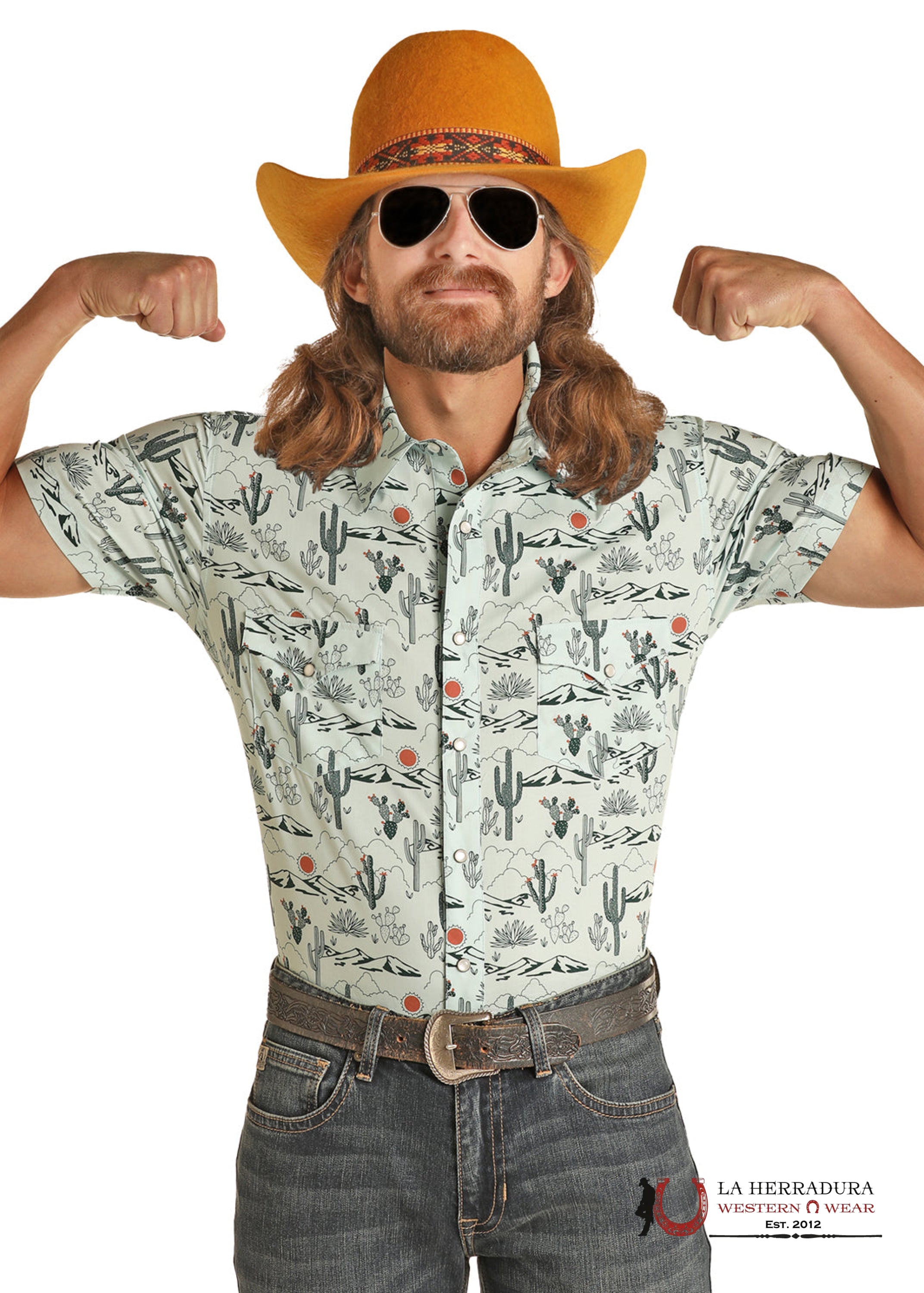 Rock&Roll Mens mint Cactus Short Sleeve Shirt RRMS1SR0Q7 ROPA HOMBRES