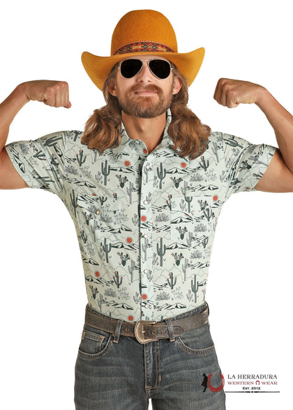 CAMISA DE HOMBRE MANGA CORTA MENTA CACTUS ROCK&ROLL - RRMS1SR0Q7