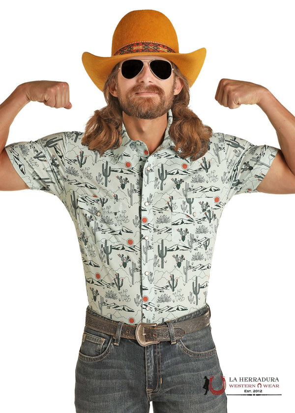 CAMISA DE HOMBRE MANGA CORTA MENTA CACTUS ROCK&ROLL - RRMS1SR0Q7
