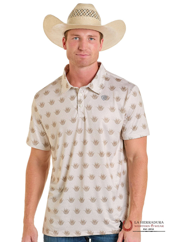 POLO DE MANGA CORTA DE HOMBRE ROCK&ROLL DE CACTUS AZTECA NATURAL - BM51T06634