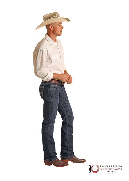 ROCK&ROLL MENS REVOLVER STRAIGHT SLIM BOOT CUT JEANS RRMD1RR13X