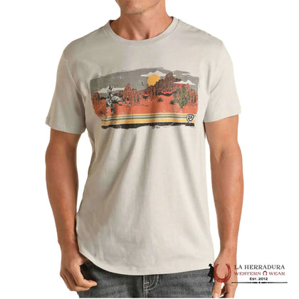 ROCK&ROLL MENS TSHIRT- LIGHT GREY SS P9_3087