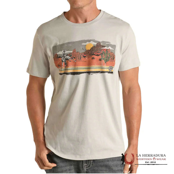 CAMISETA DE HOMBRE ROCK&ROLL- GRIS CLARO MG P9_3087