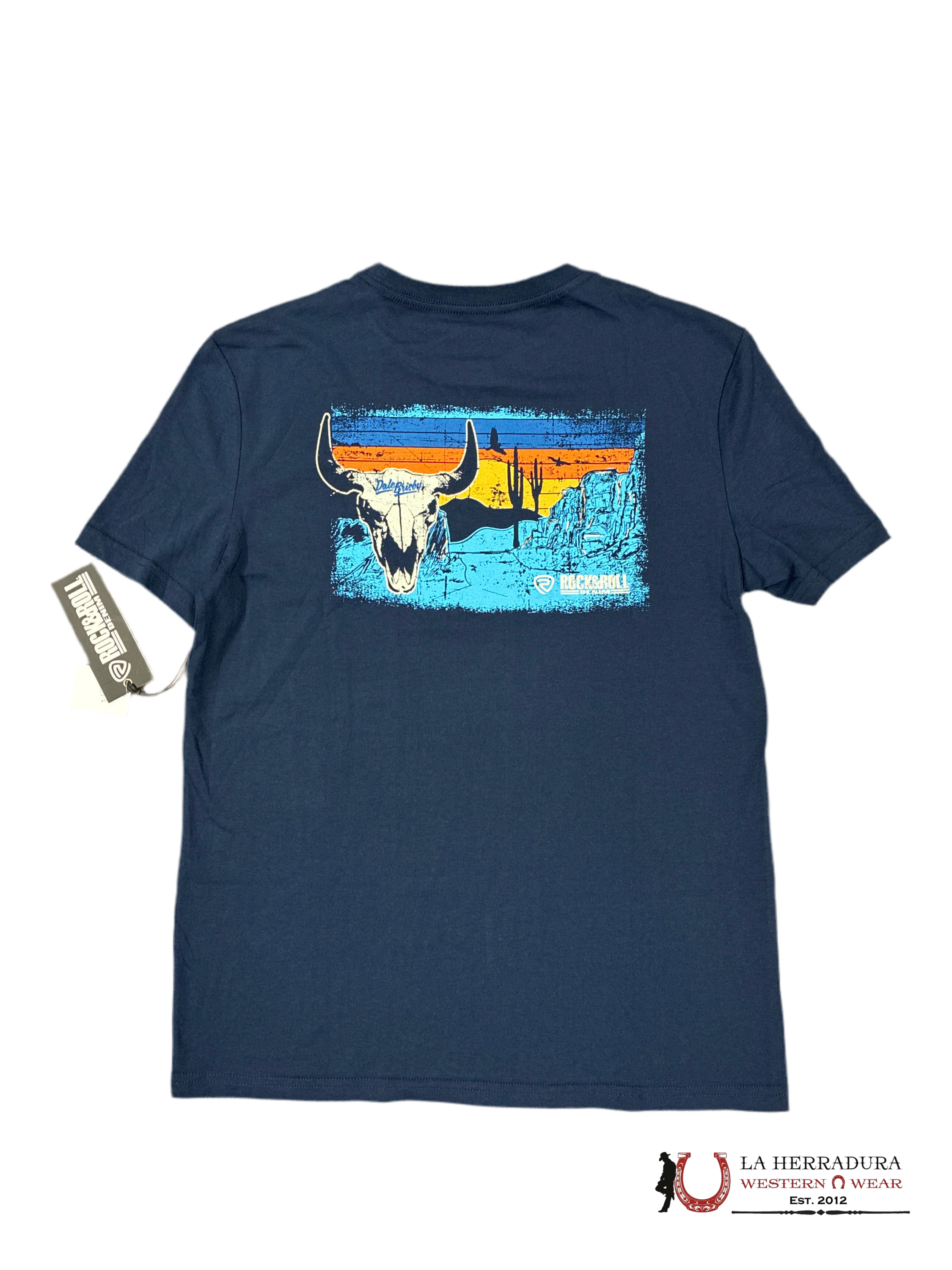 ROCK&ROLL MENS TSHIRT- NAVY GRAPHIC TEE BU21T05043 ROPA HOMBRES