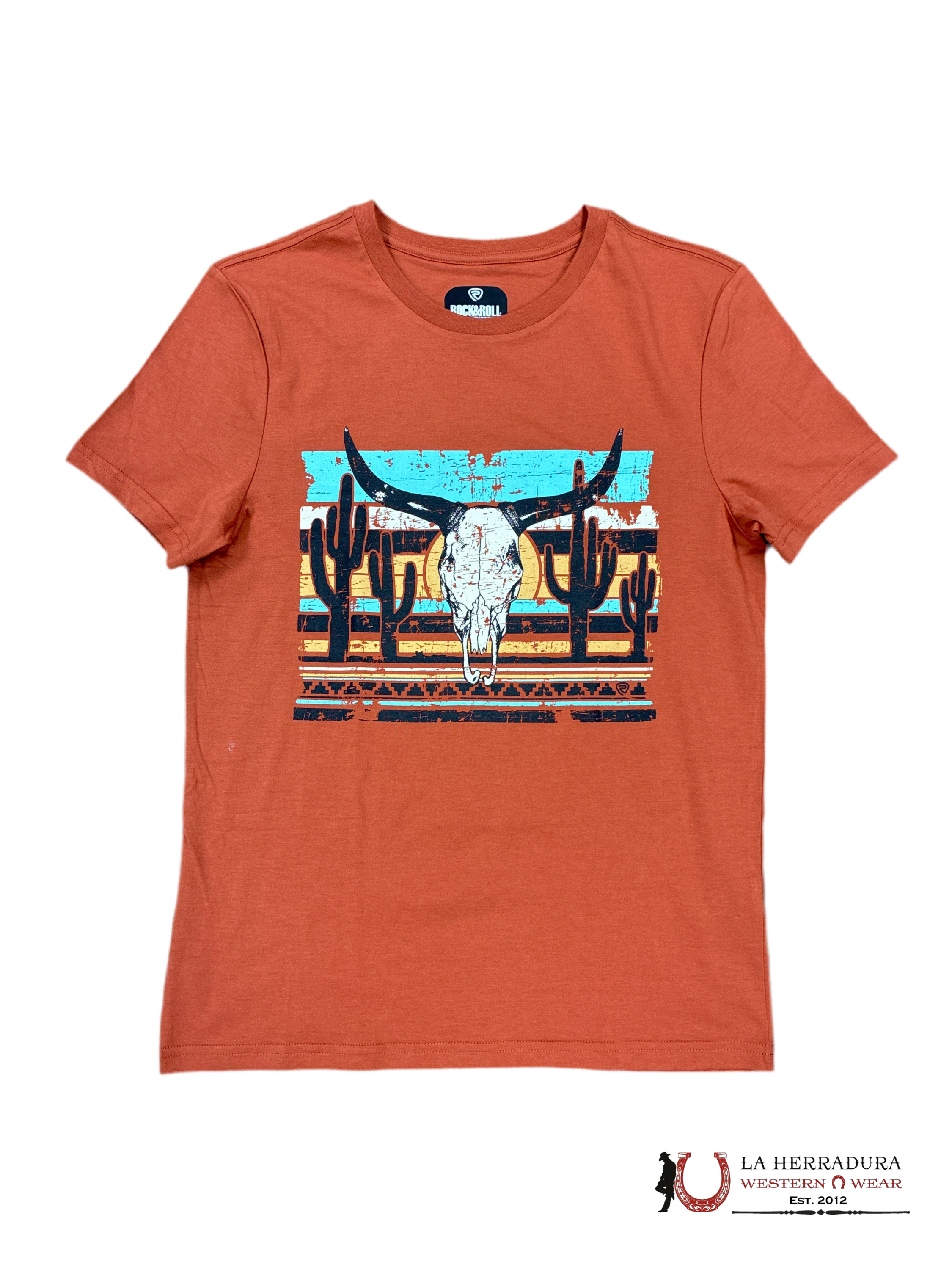 ROCK&ROLL MENS TSHIRT- ORANGE RR GRAPHIC TEE ROPA HOMBRES