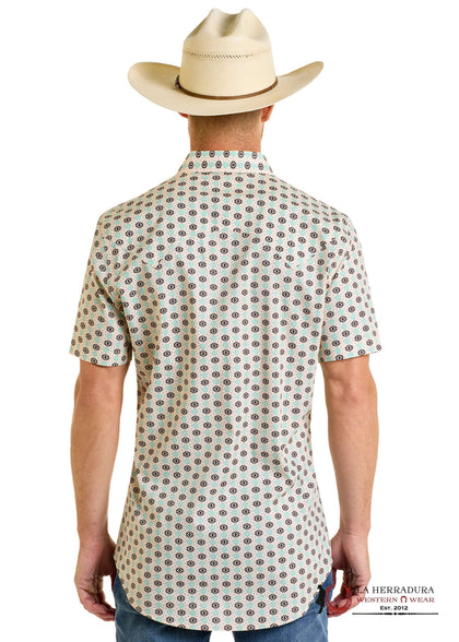 ROCK&ROLL MENS TURQUOISE SHORT SLEEVE SHIRT- BMN3S06484