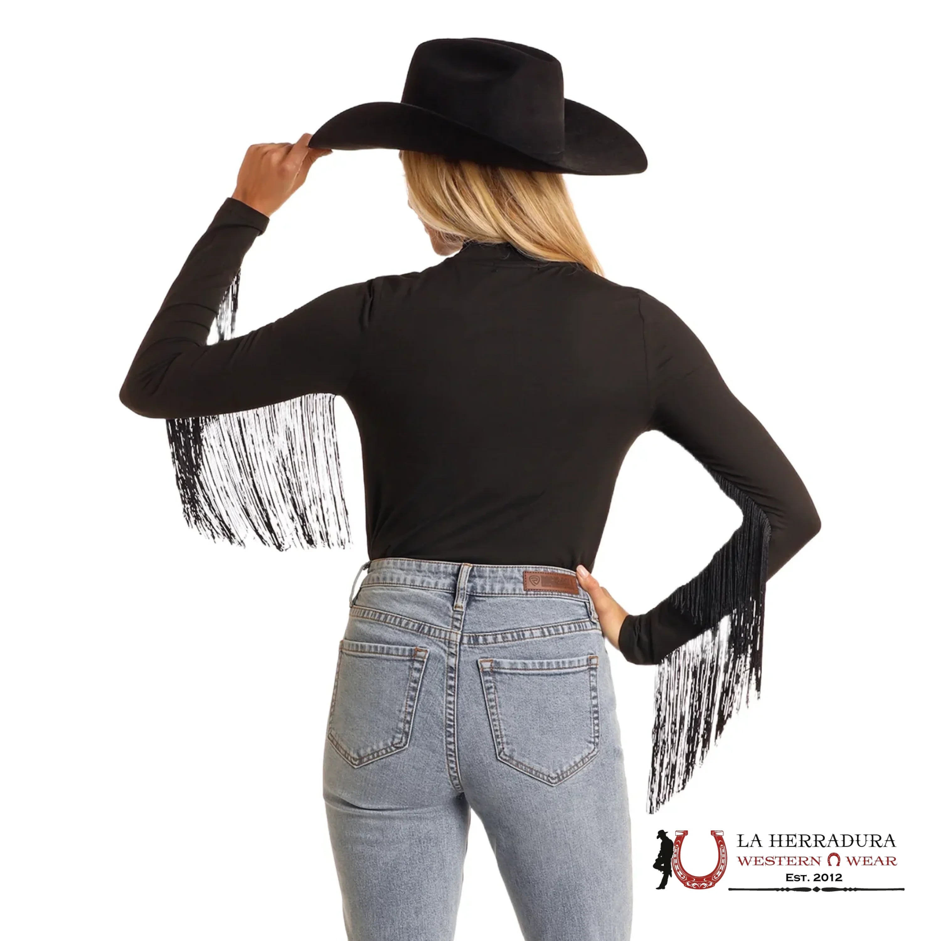 Rock&Roll Mock Neck Top With Fringe Ropa Mujeres