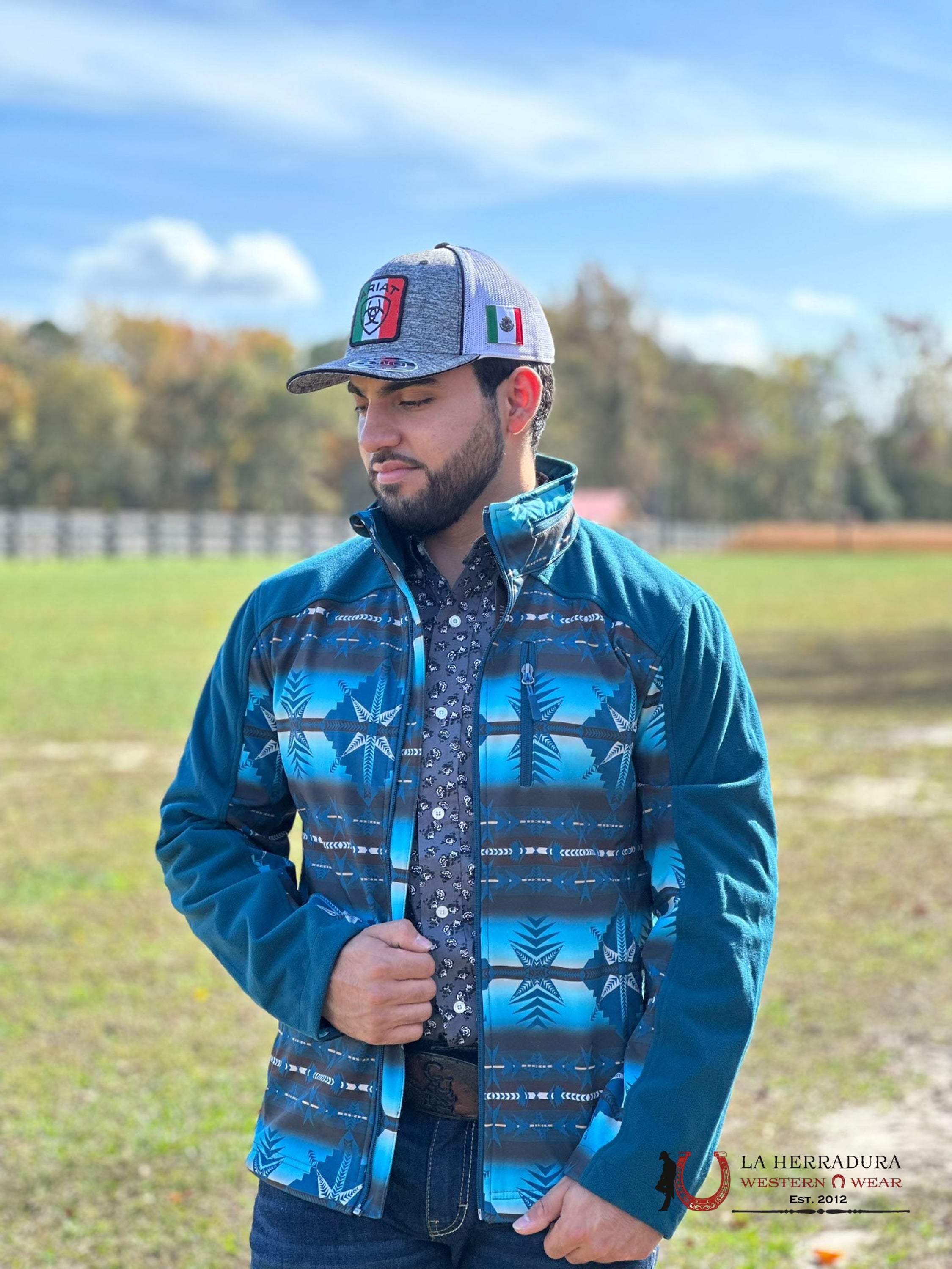 Rock & Roll Peacock Aztec Printed Softshell Jacket Ropa Hombres