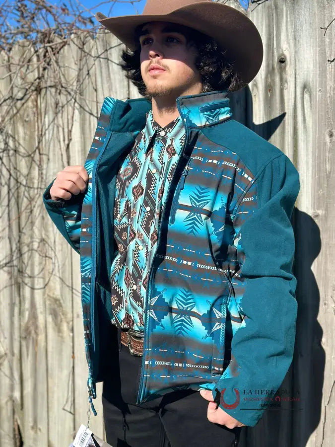 Rock & Roll Peacock Aztec Printed Softshell Jacket Ropa Hombres