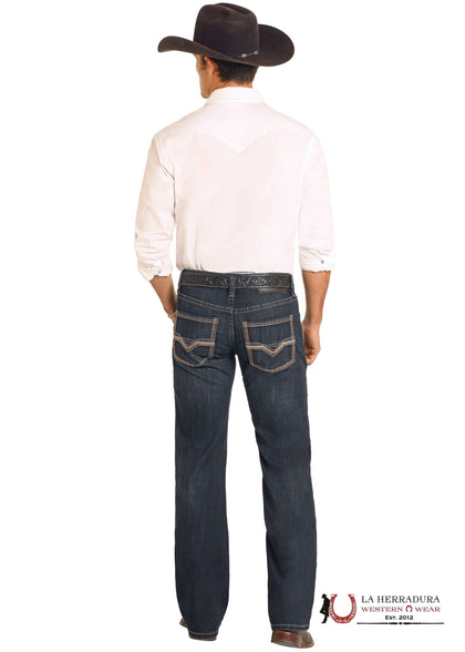 ROCK&ROLL PISTOL STRAIGHT DARK WASH REGULAR FIT STRAIGHT  BOOT JEANS -BM1PD04823