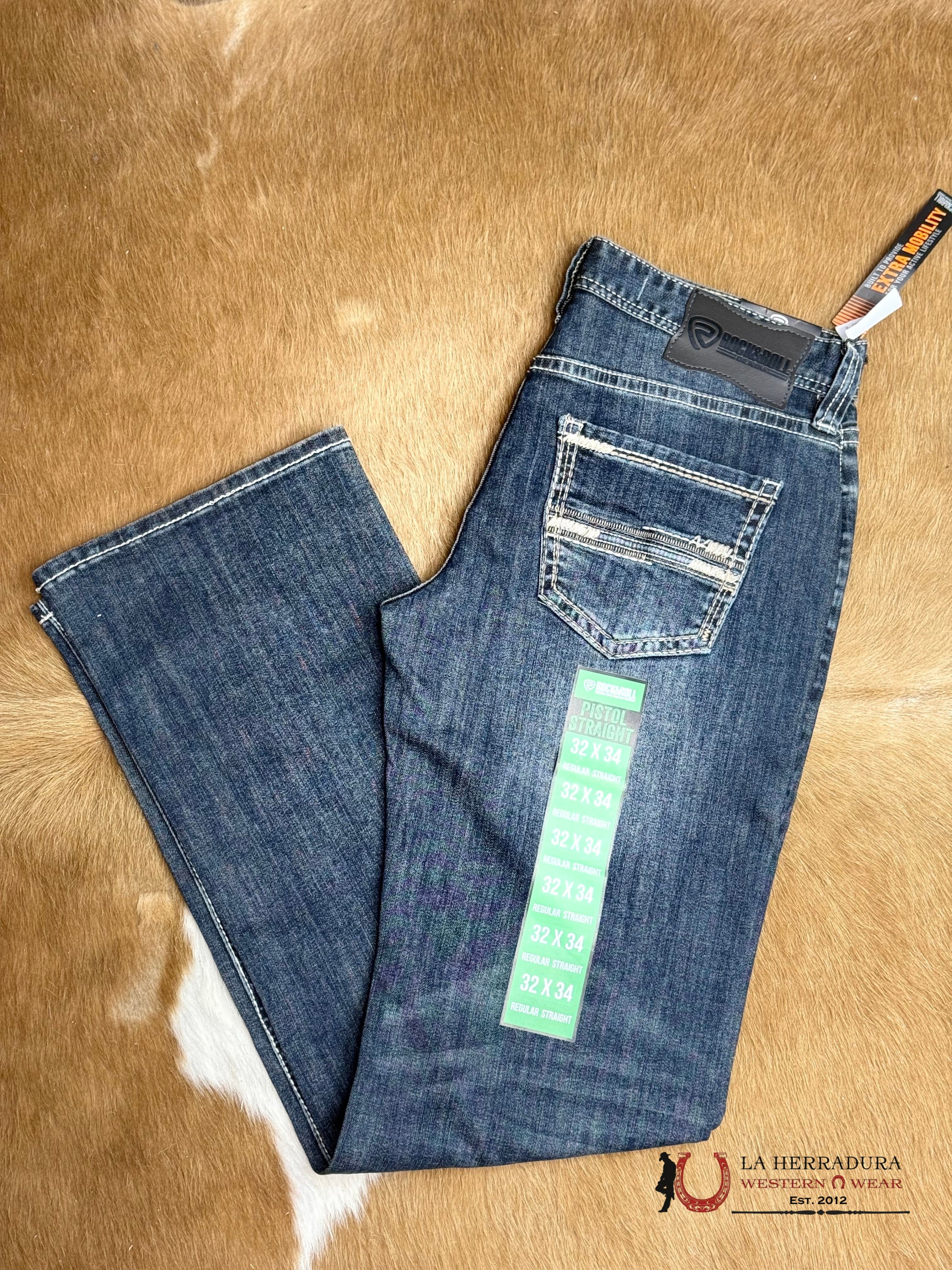 ROCK&ROLL PISTOL STRAIGHT REGULAR STRAIGHT DARK VINTAGE - BM1PD03109 ROPA HOMBRES