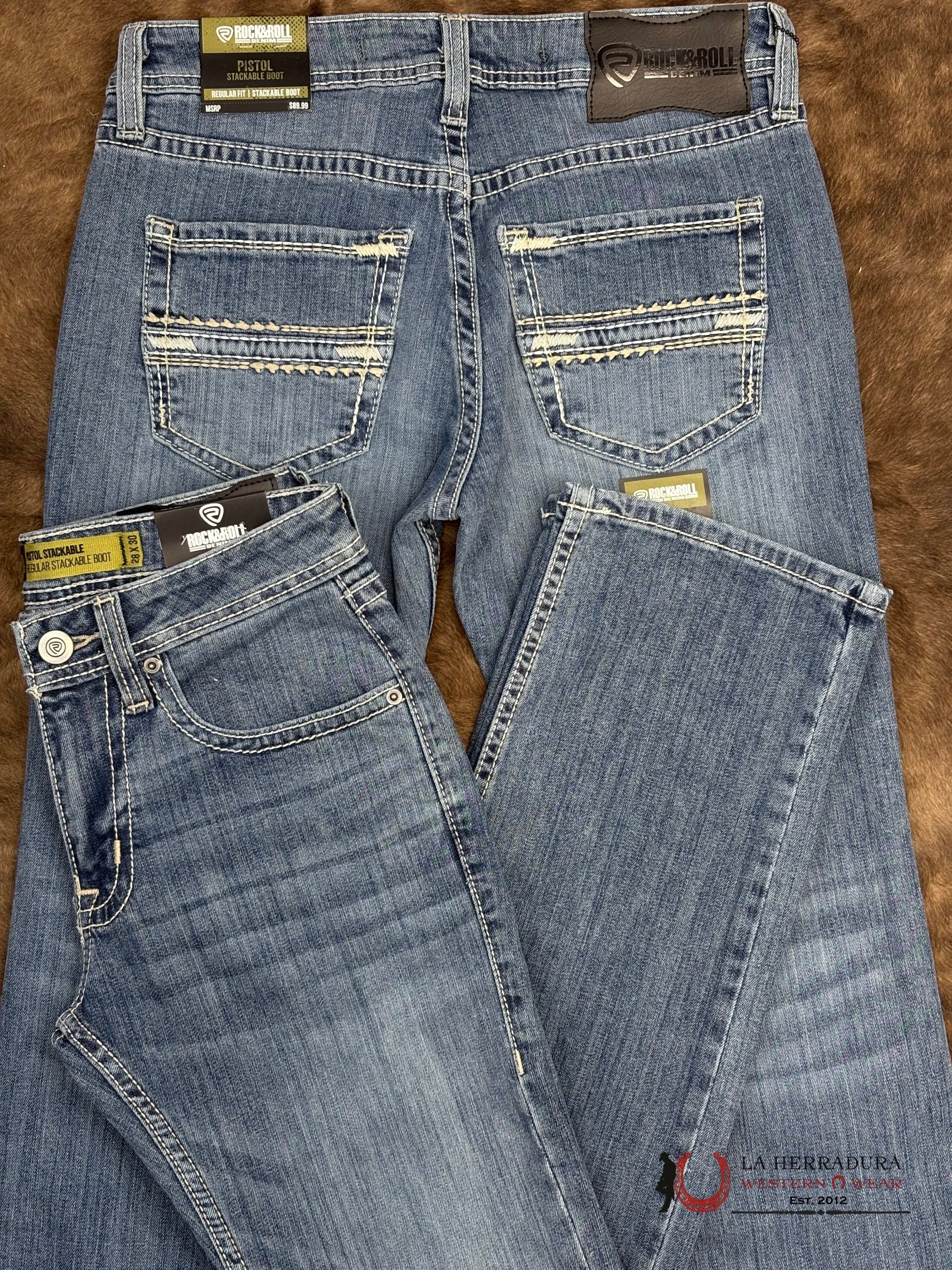 ROCK&ROLL Pistol Stackable Medium Vintage Boot Jeans ROPA HOMBRES