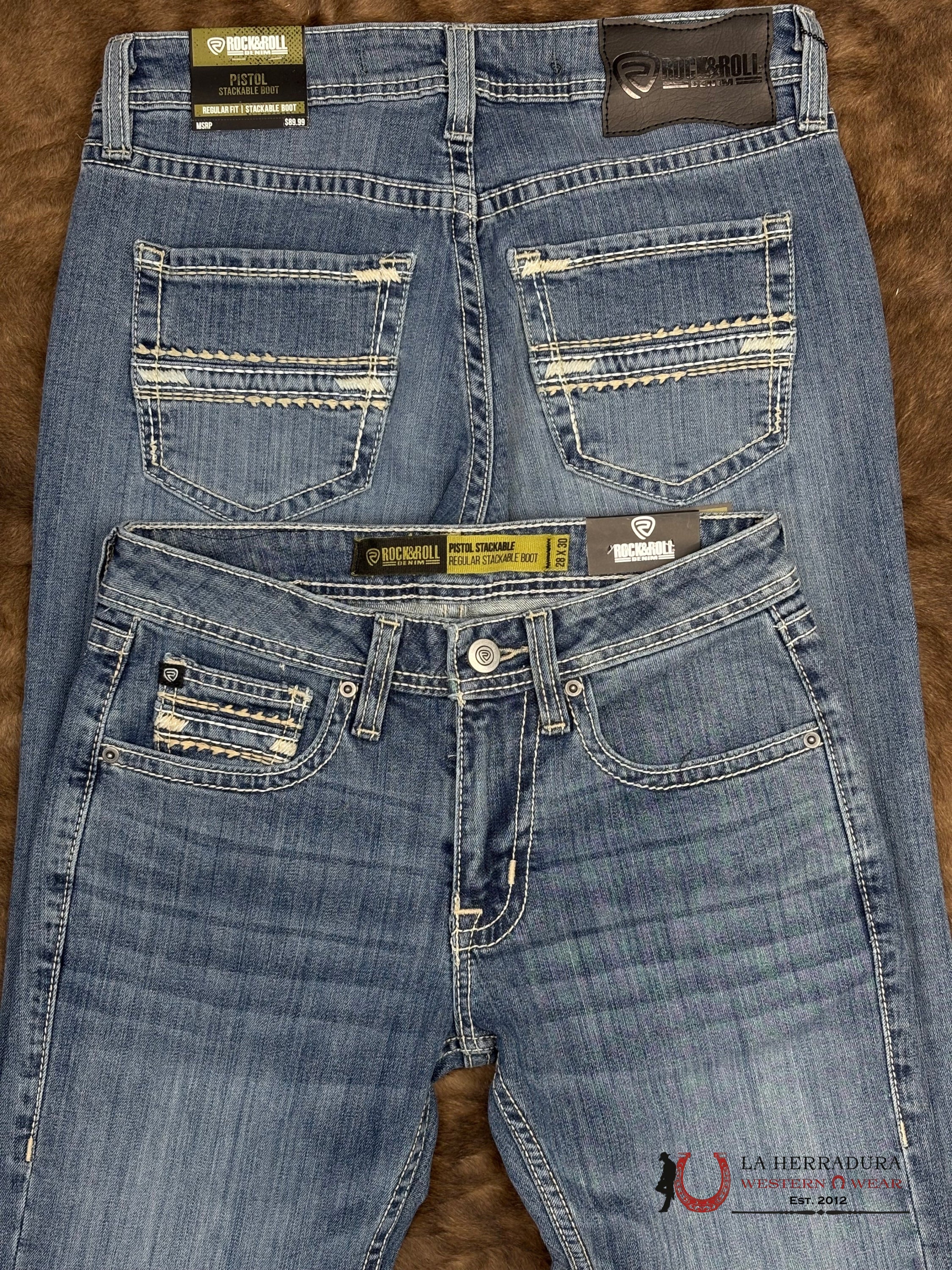 ROCK&ROLL Pistol Stackable Medium Vintage Boot Jeans ROPA HOMBRES