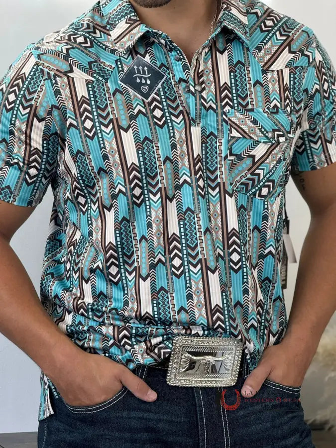 Rock&Roll Polo Shirt Aztec Teal Ropa Hombres