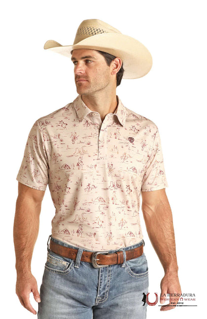 ROCK&ROLL POLO SHIRT TAN CACTUS- RRMT51R16Q