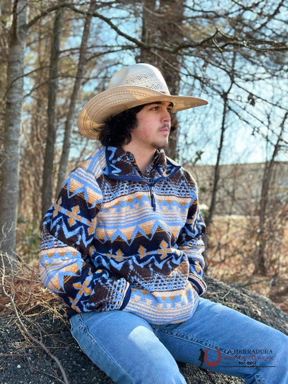 SUDADERA PULLOVER AZTECA AZUL CLARO BERBER DE ROCK & ROLL-RRMO91RZX0