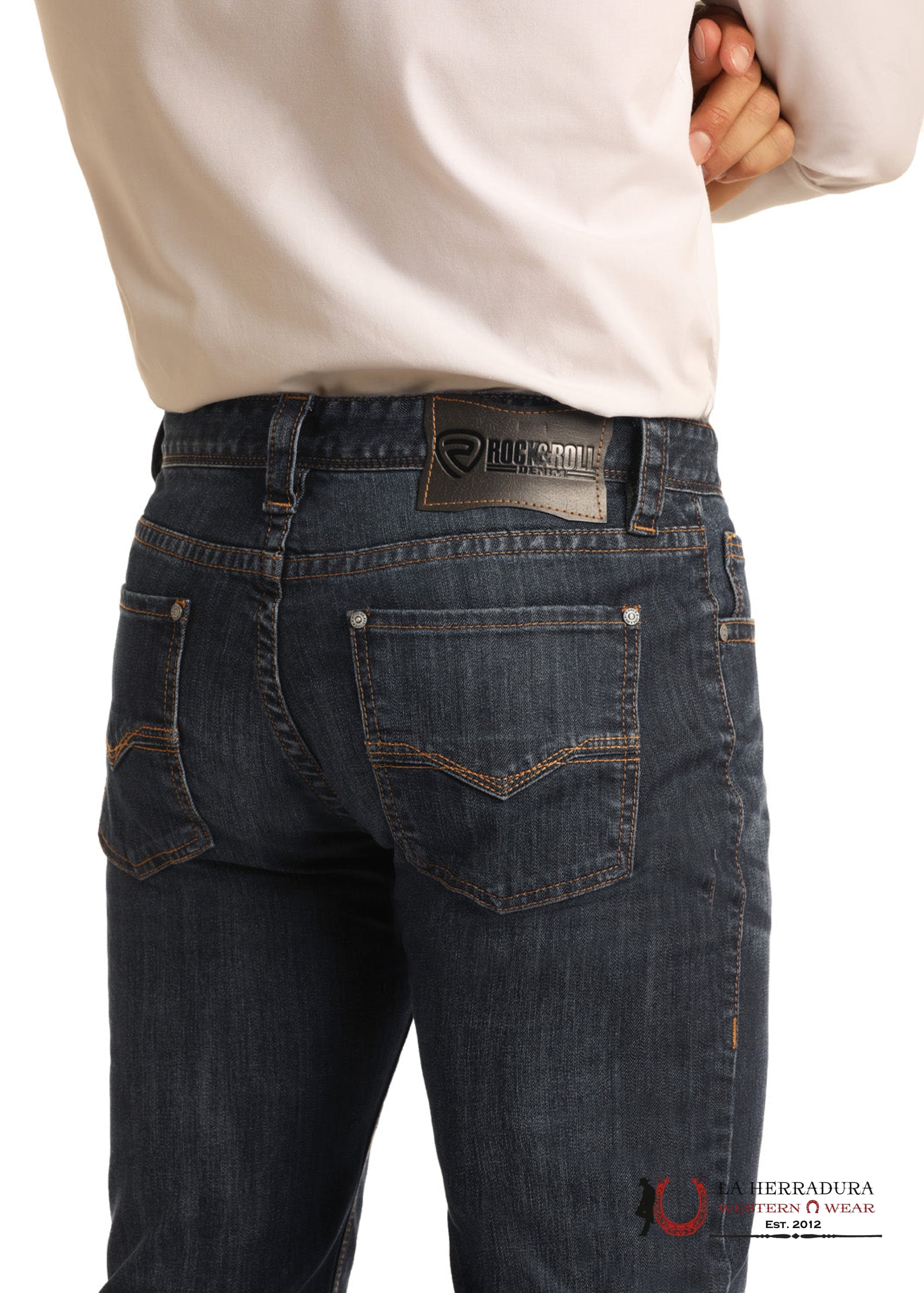 ROCK & ROLL REVOLVER STRAIGHT DARK WASH SMALL M1R6205 ROPA HOMBRES