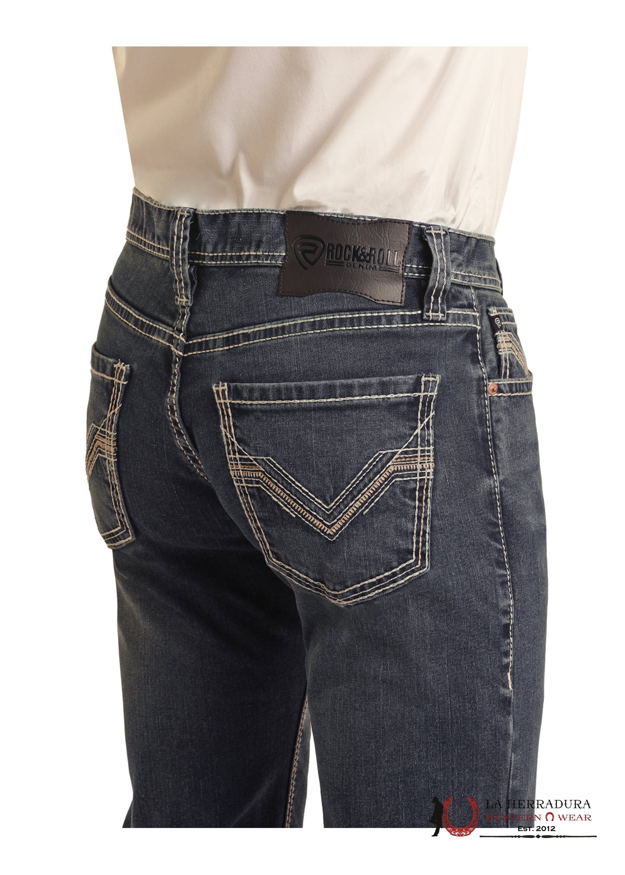 ROCK & ROLL REVOLVER STRAIGHT SLIM STRAIGHT DARK VINTAGE - BM1RD03666 ROPA HOMBRES