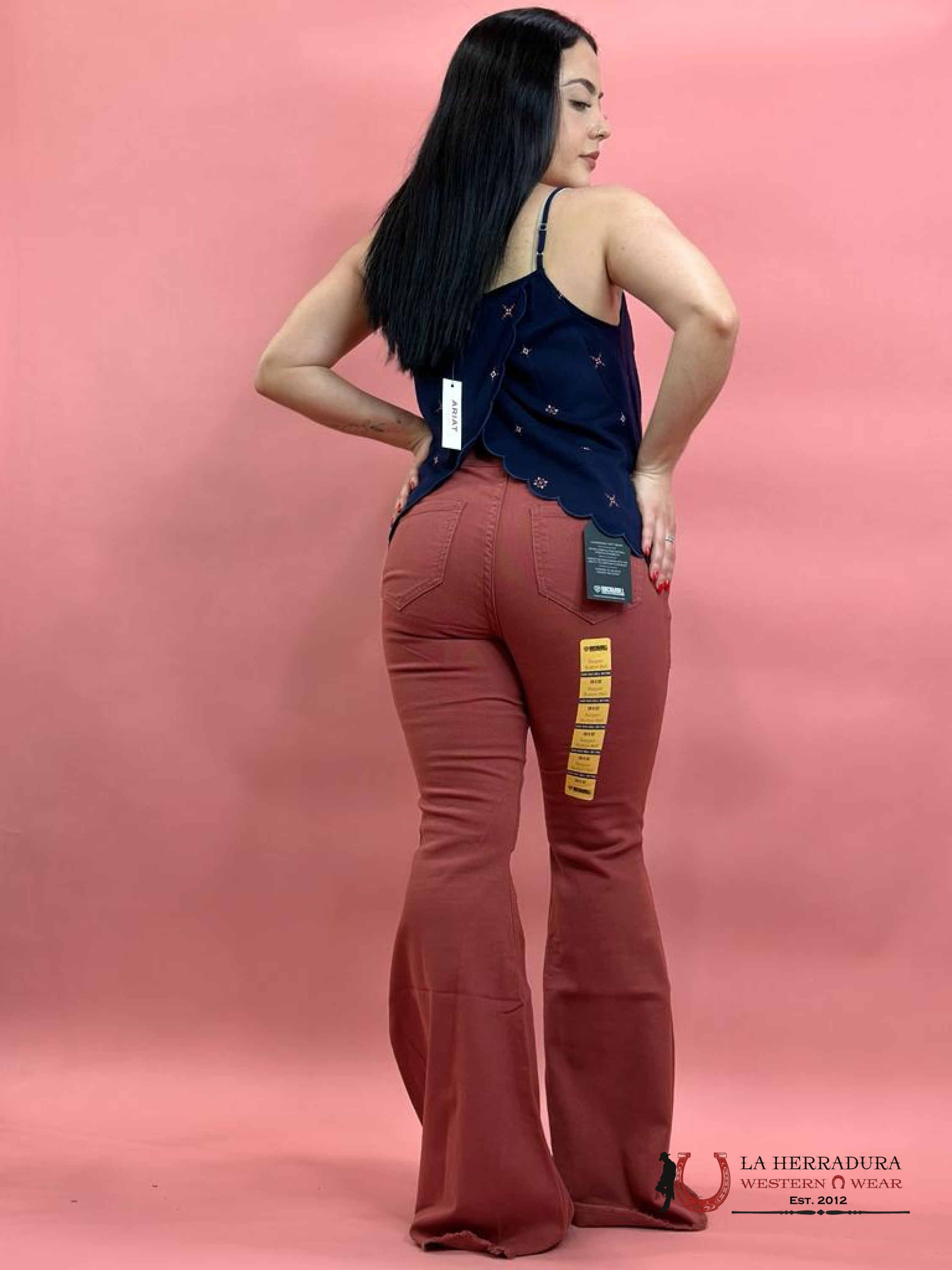 Rock&Roll Rose/Mauve Bargain Button Bell Jeans Women