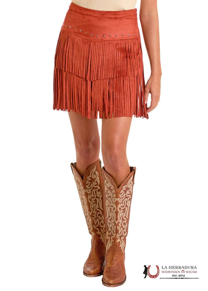 Falda de microgamuza con flecos Rock&Roll Rust - 6287