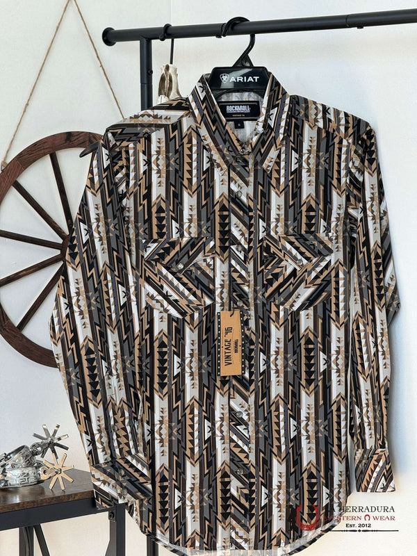 CAMISA ROCK&ROLL AZTECA VINTAGE CON BROCHES 2522