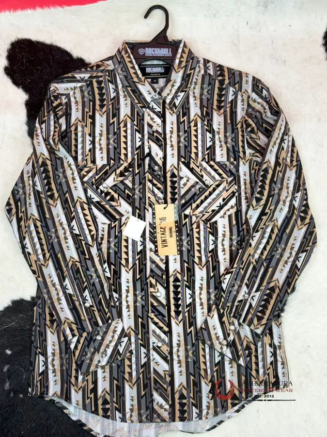 Rock&Roll Shirt Aztec Vintage Snap Ropa Hombres