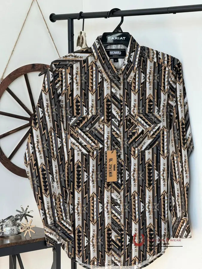 Rock&Roll Shirt Aztec Vintage Snap Ropa Hombres