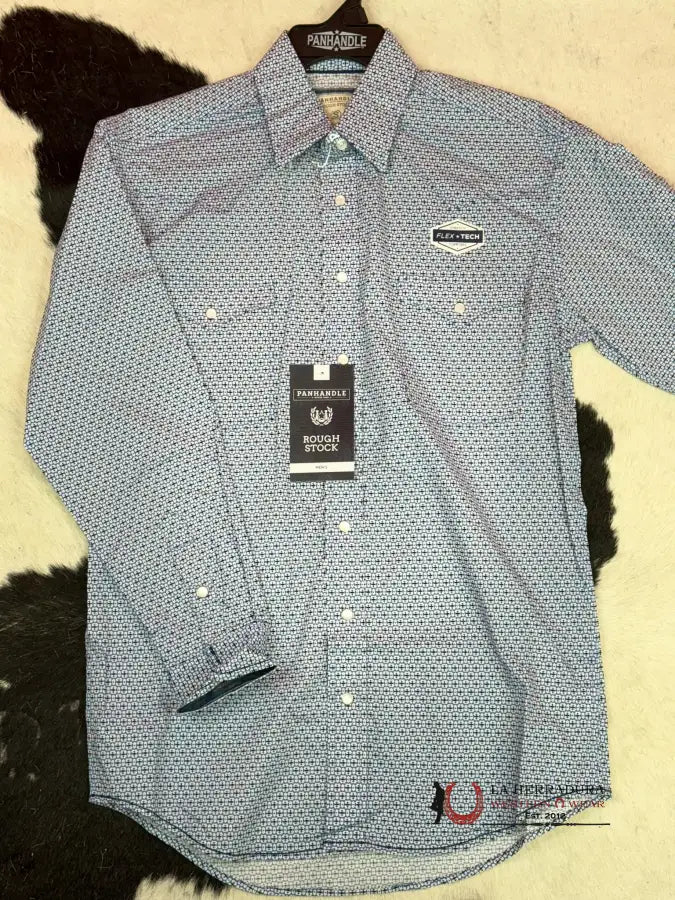 Rock&Roll Shirt Blue Button Snap Ropa Hombres