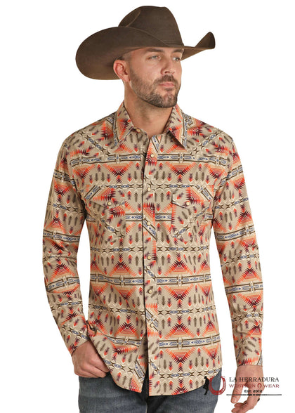 ROCK&ROLL SHIRT  DALE CONV. SNAP ORANGE BMN2S02143