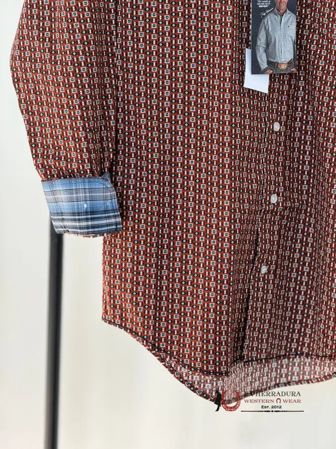 Rock&Roll Shirt Rust Button Snap Ropa Hombres