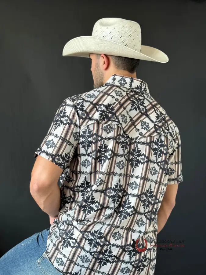 Rock&Roll Short Sleeve Natural Ripstop Snap Aztec Ropa Hombres