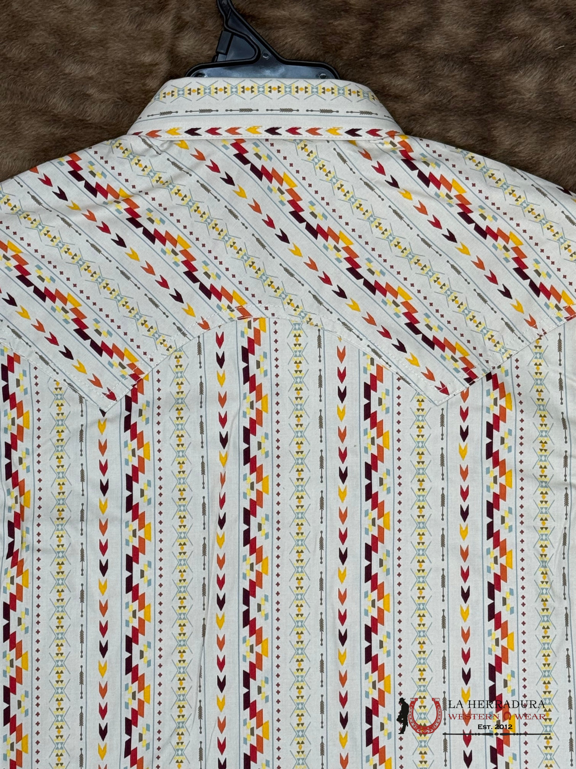 ROCK&ROLL SHORT SLEEVE SHIRT AZTEC STRIPE PRINT BUTTON UP - 5844 ROPA HOMBRES