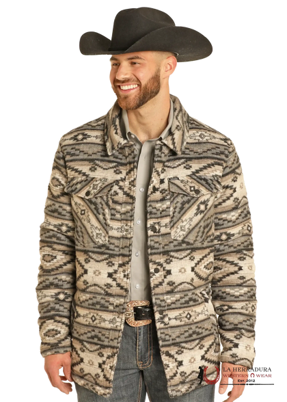 CHAQUETA ACOLCHADA DE LANA GRIS TOPO ROCK & ROLL BM92C04340