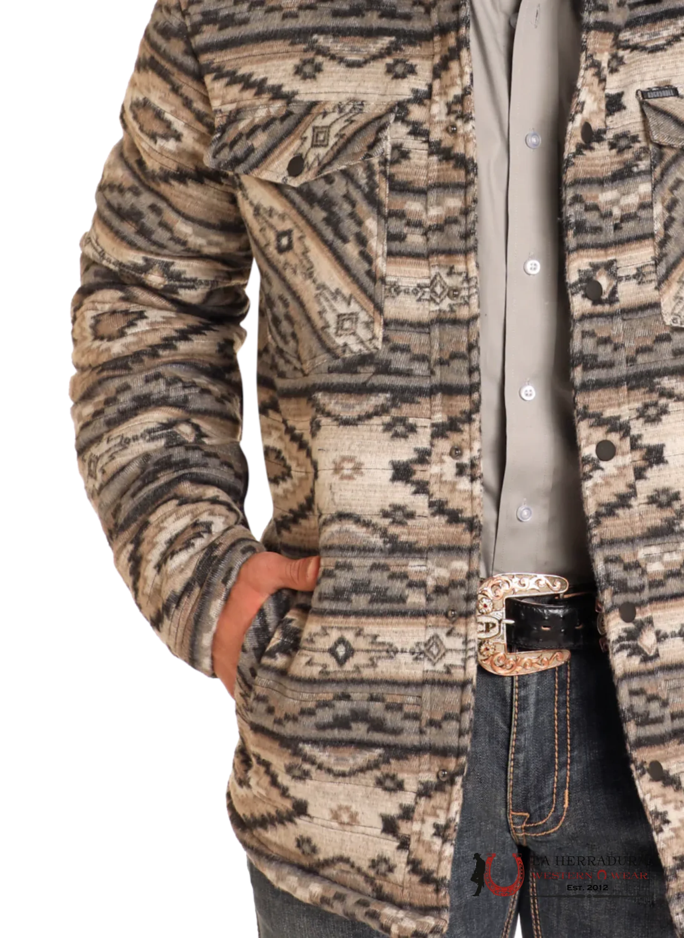 Rock & Roll Taupe Woolkie Quilted Jacket Ropa Hombres