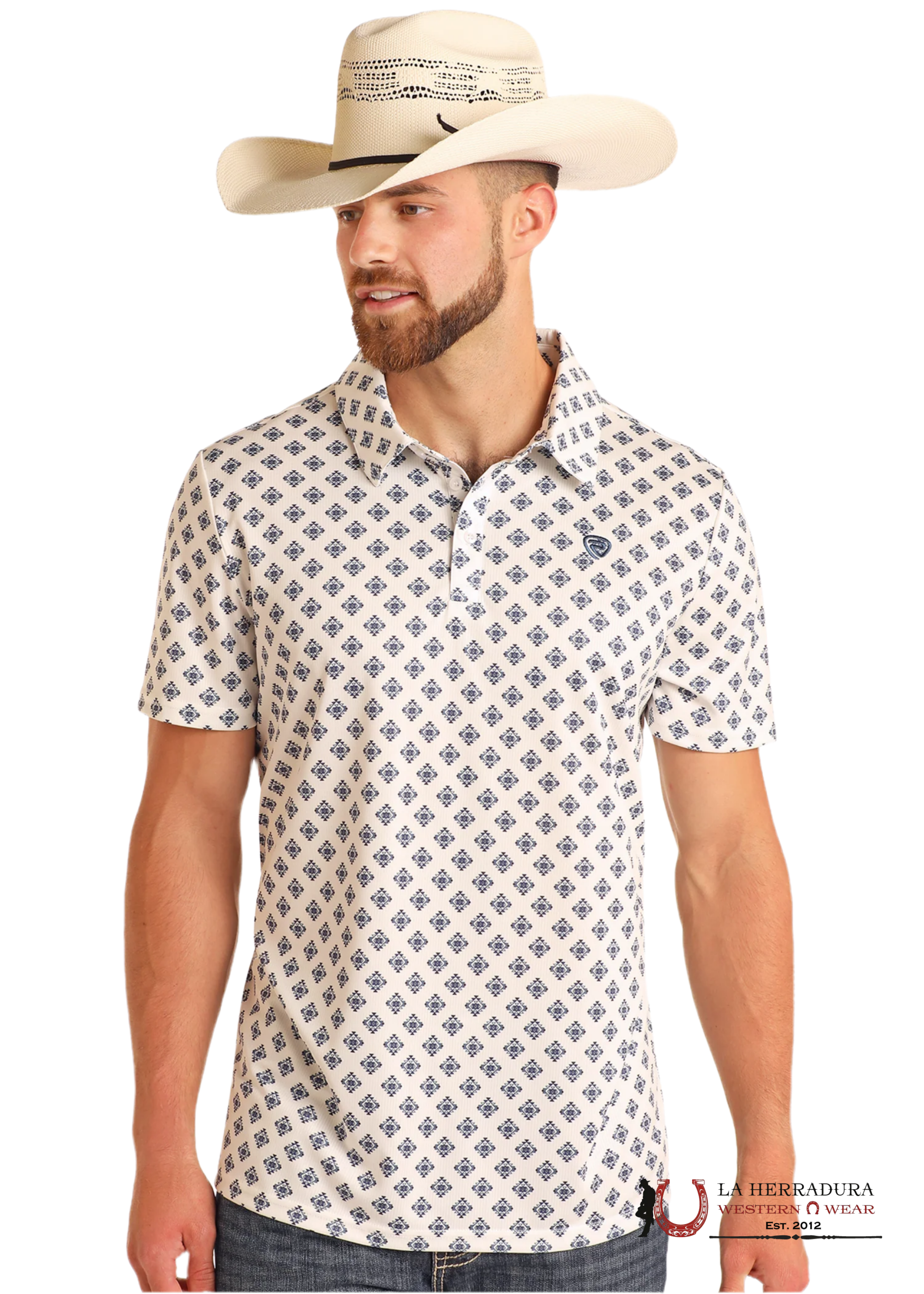 ROCK&ROLL WHITE AZTEC PRINT SHORT SLEEVE ROPA HOMBRES