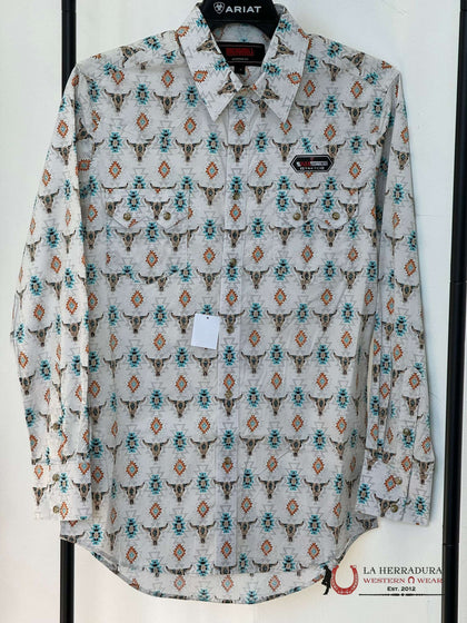 ROCK&ROLL WHITE BULL AZTEC PRINT LONG SLEEVE