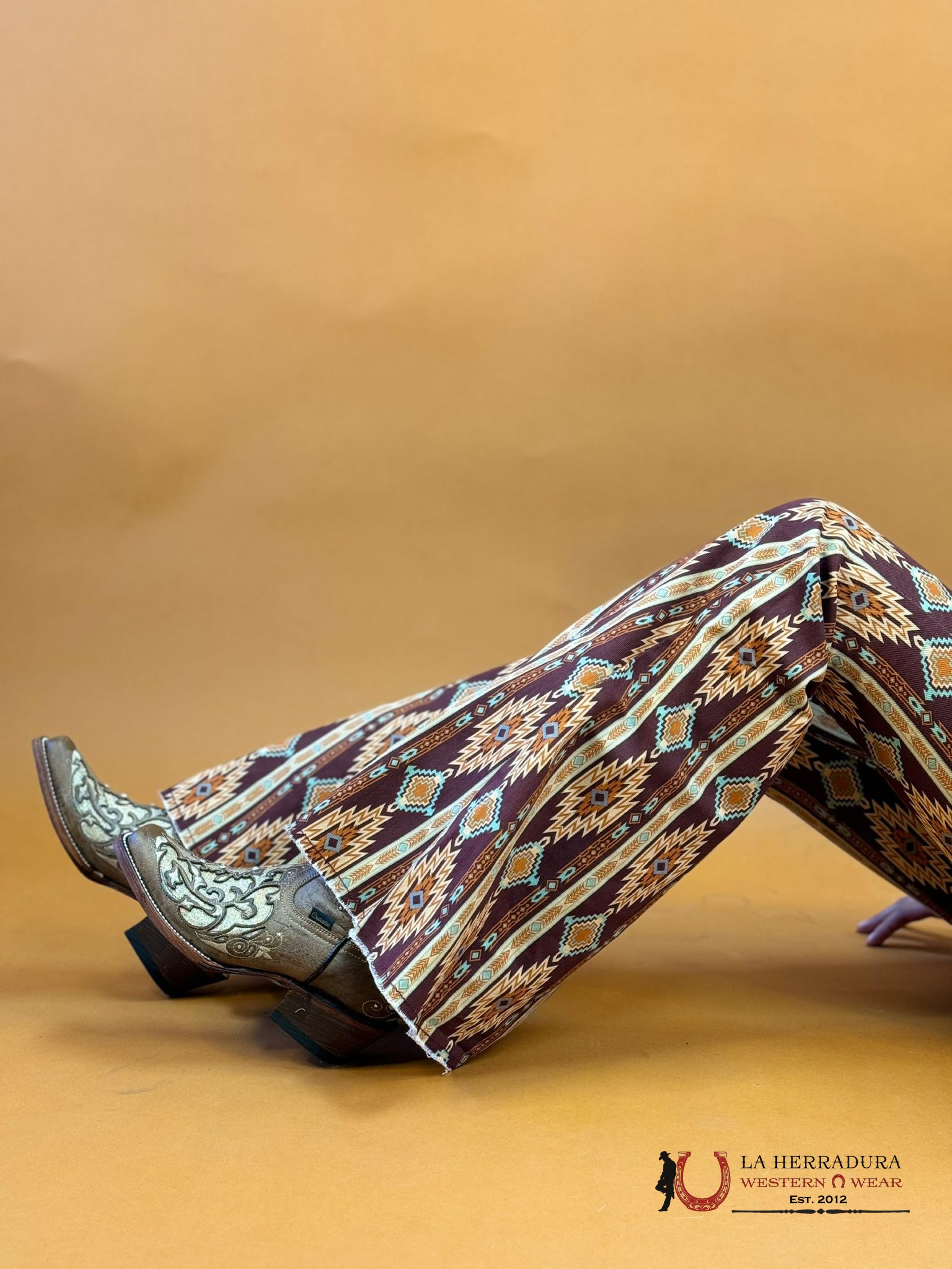 Rock&Roll Wine Aztec Bell Bottom Jeans Women