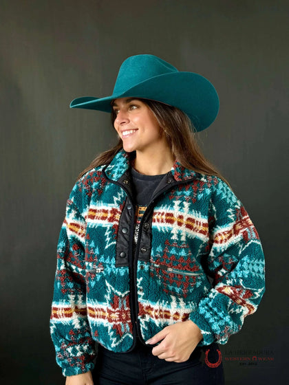 Chaqueta polar azteca negra para mujer Rock&amp;Roll 