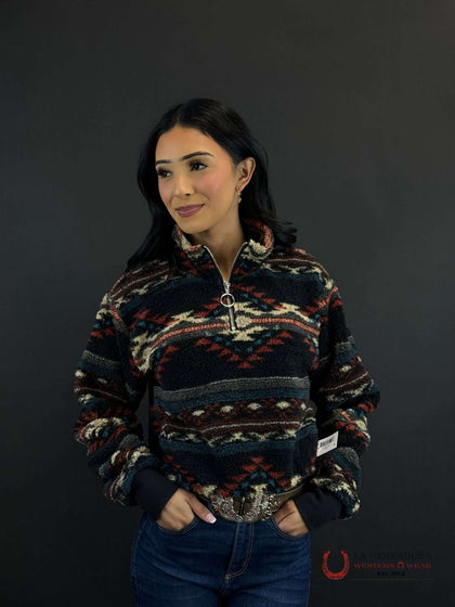 ROCK AND ROLL WOMEN BLACK AZTEC MULTU PULLOVER BW91T02707