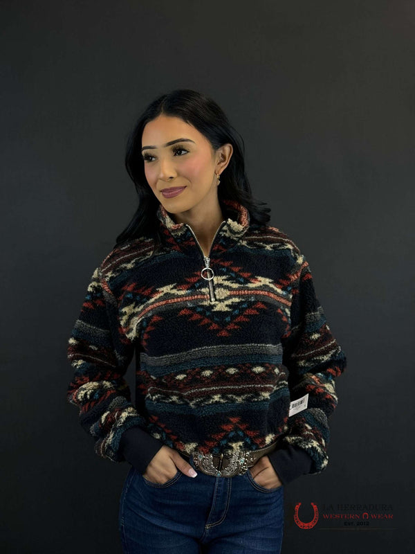 SUDADERA ROCK AND ROLL MUJER AZTECA MULTICOLOR NEGRA BW91T02707