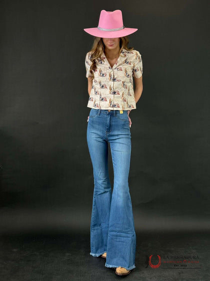 ROCK&ROLL WOMEN'S NATURAL SHARED CORE SNAP WITH WESTERN PRINT RRWS1SRZ7J