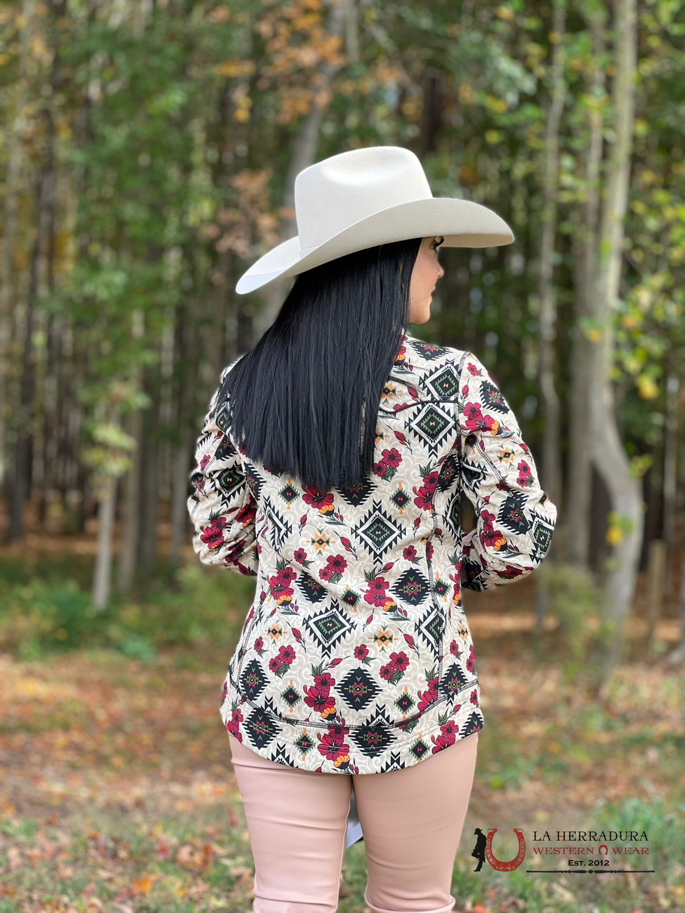 Rock&Roll Womens Panhandle Natural Aztec Flowers Ropa Mujeres