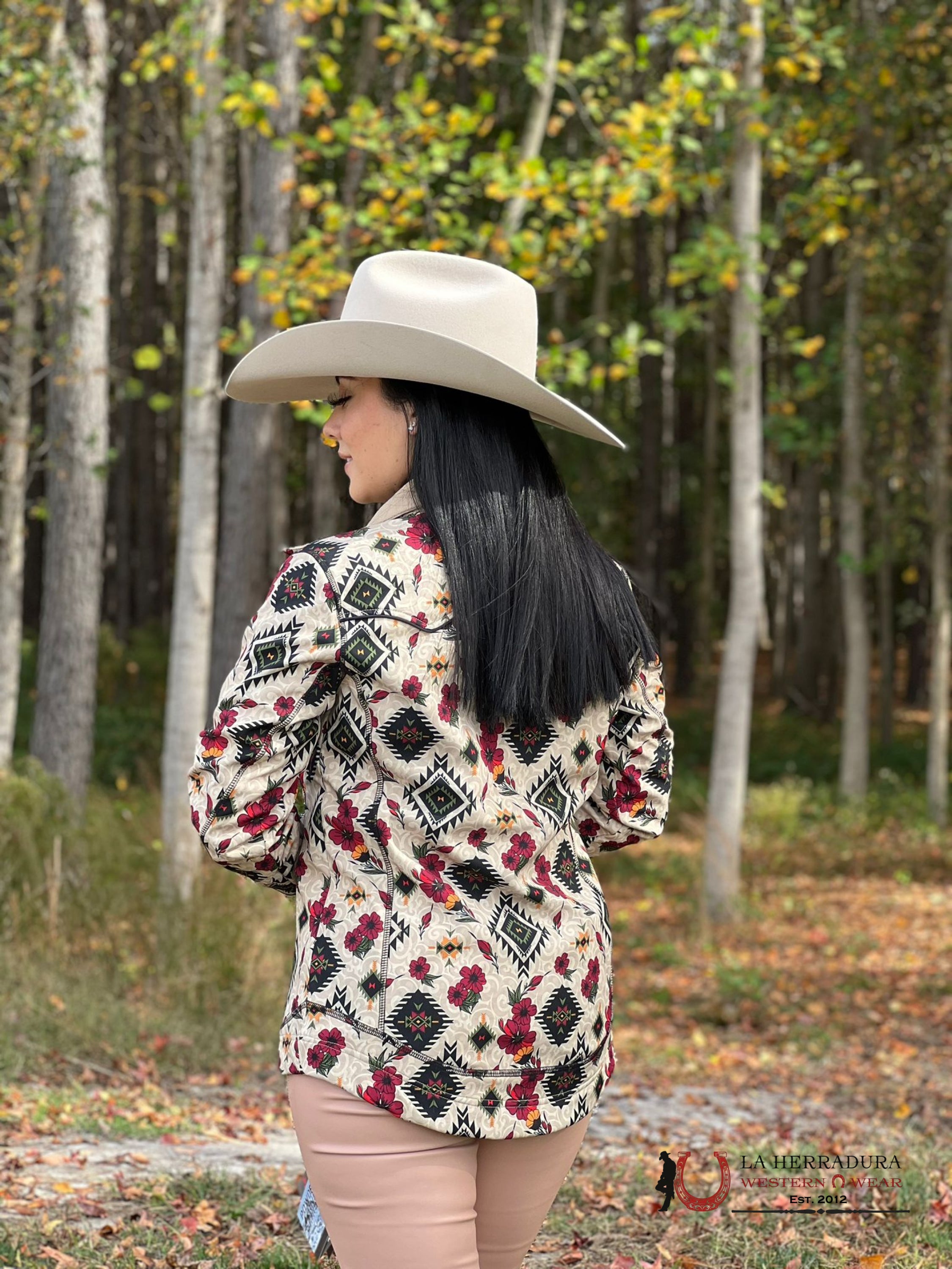 Rock&Roll Womens Panhandle Natural Aztec Flowers Ropa Mujeres