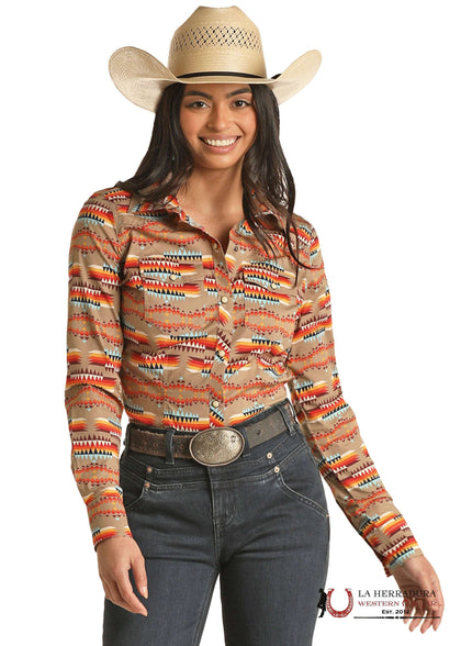 CAMISA MUJERES ROCK&amp;ROLL BROWN ROJO