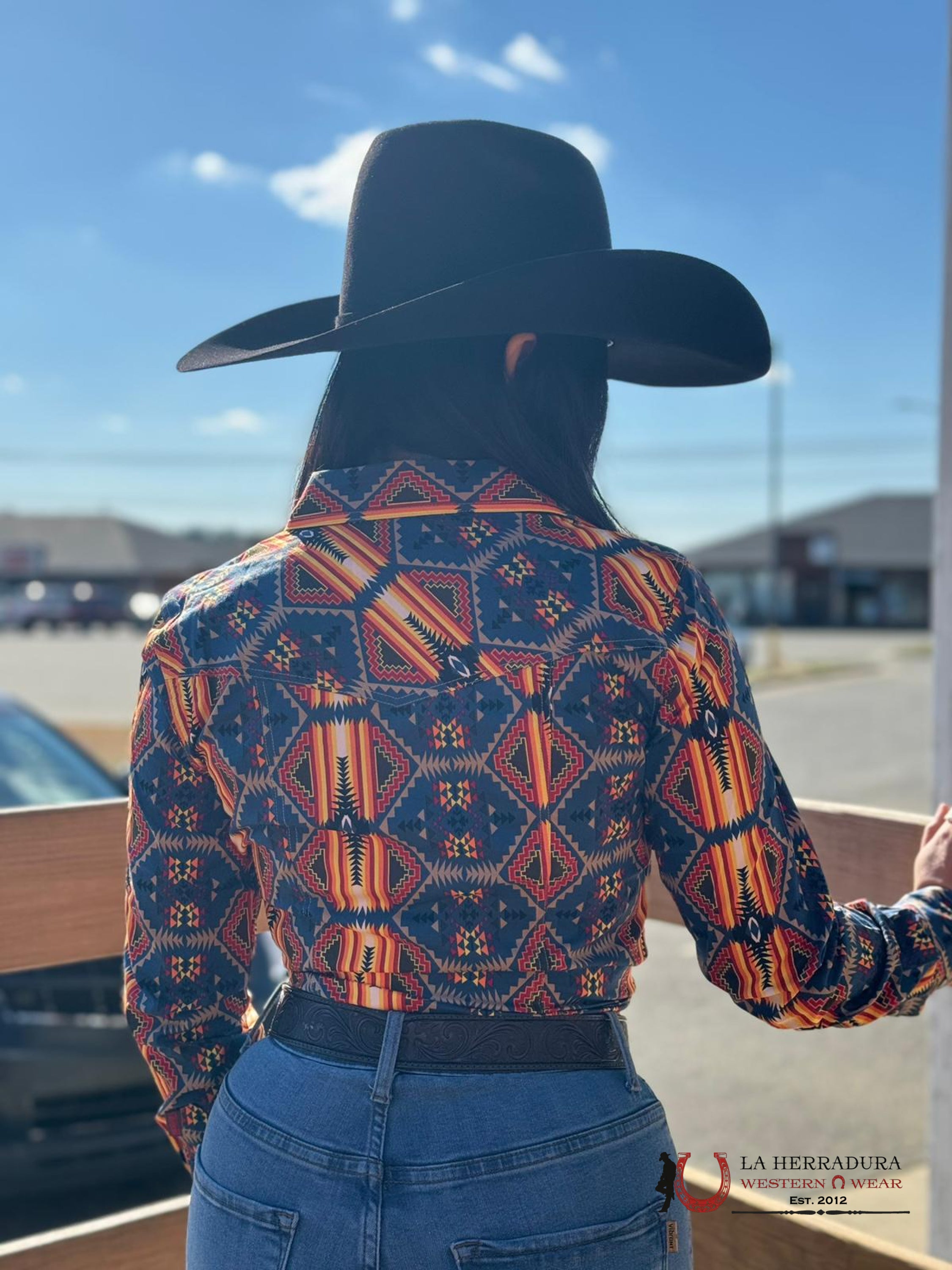 Rock&Roll Womens Tan Blue Multi Color Shared Core Snap Shirt Ropa Mujeres