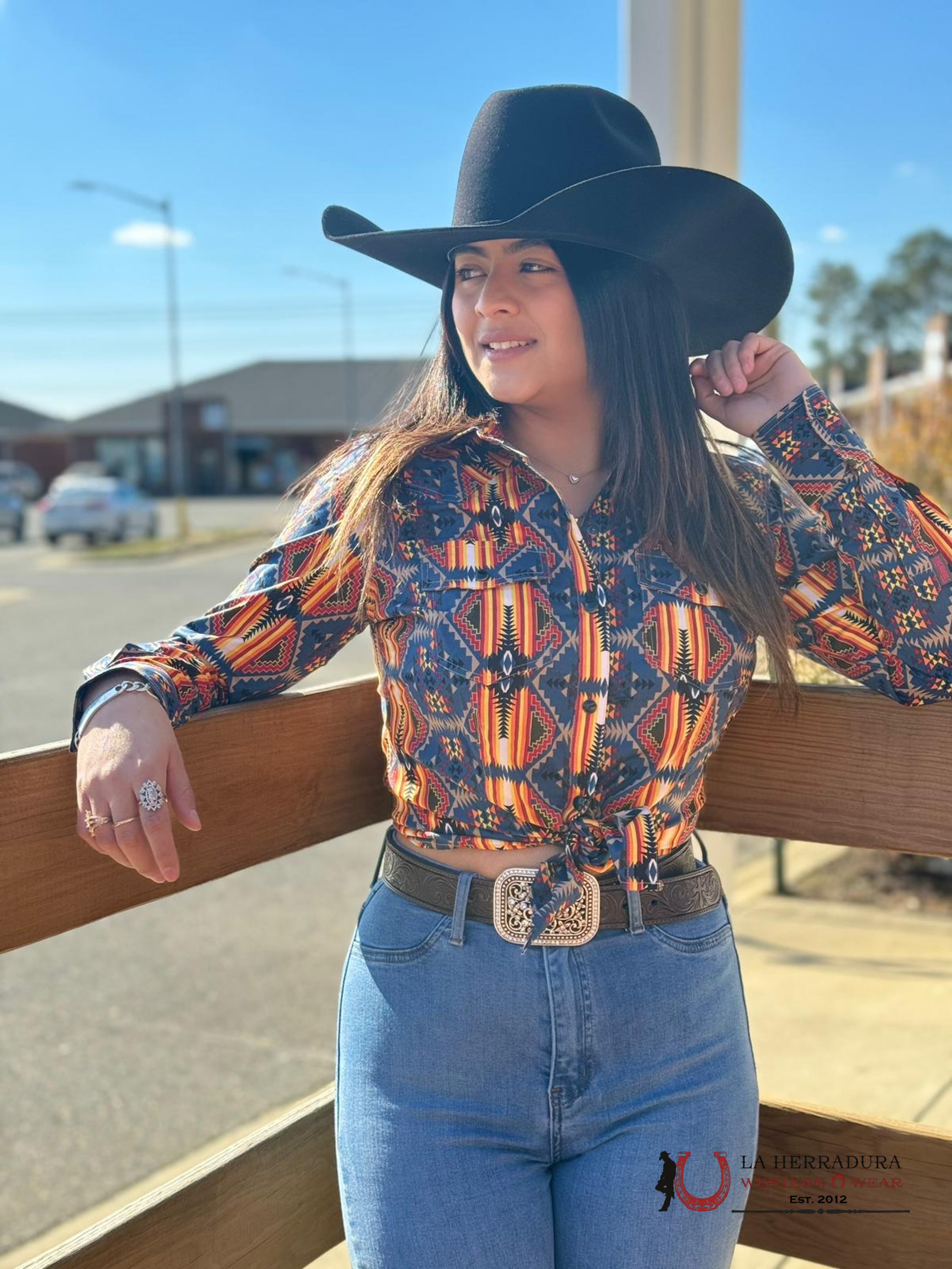 Rock&Roll Womens Tan Blue Multi Color Shared Core Snap Shirt Ropa Mujeres