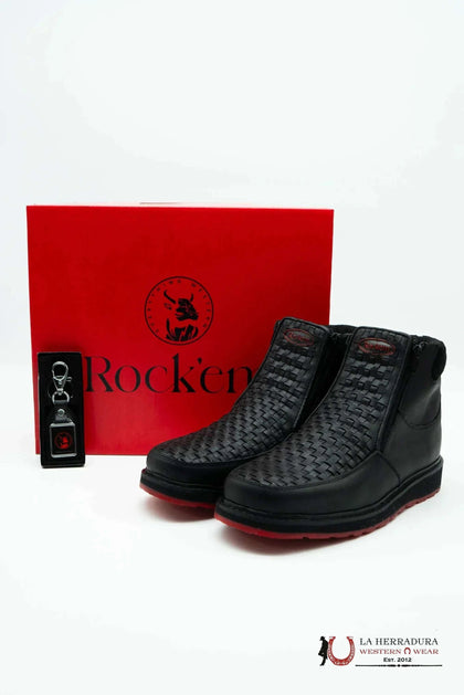 ROCKEM BLACK CRAZY FRANCIA RED BOTTOM CASUAL SHOE 200