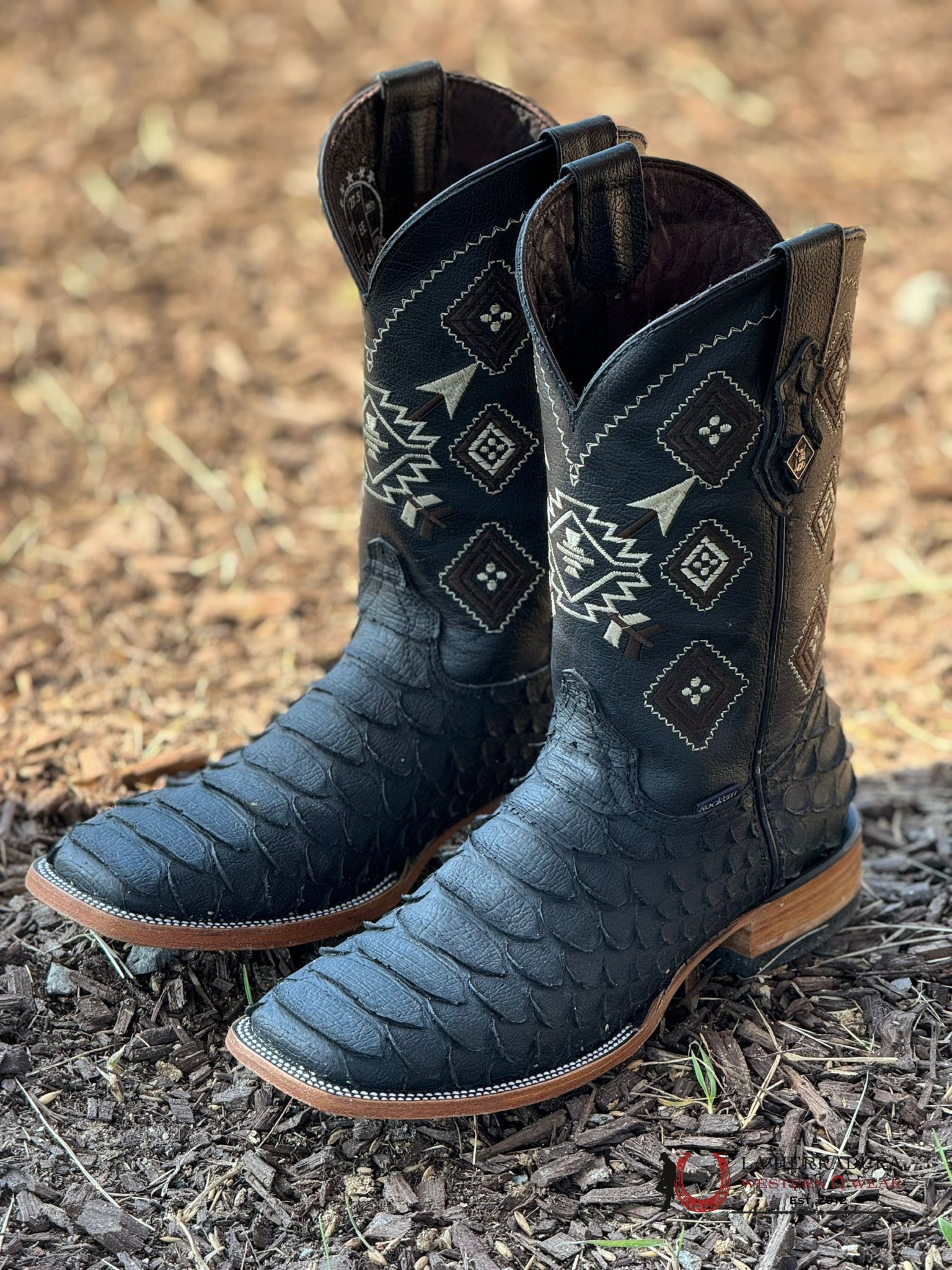 Mens Python Mega Negro Matte Boot Botas Hombres