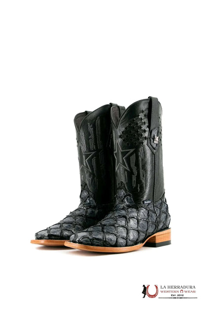 BOTA DE PESCA ROCKEM CLON AZUL PEZ GRIS PUNTA CUADRADA